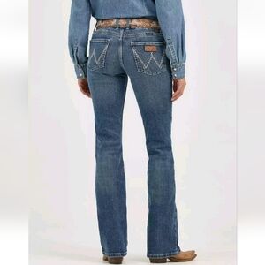 Retro Wrangler Low Rise Sadie Bootcut Jeans 34/32 Blue Denim Western Rodeo Nwt